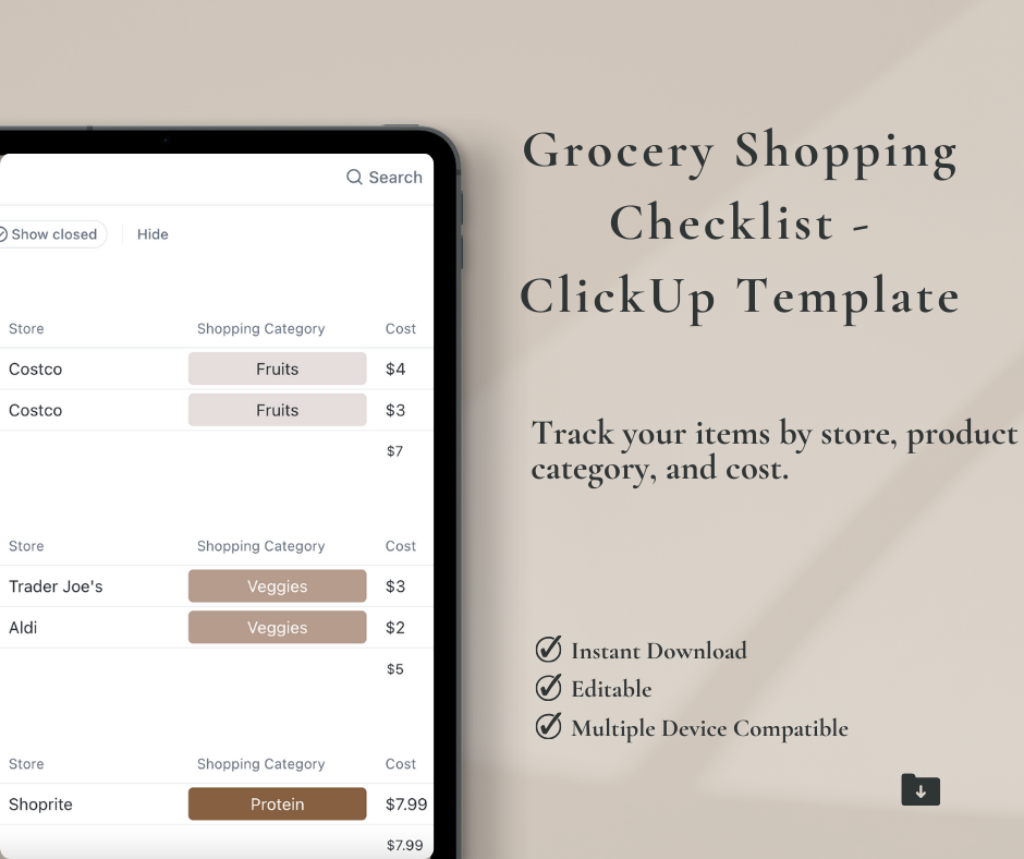Grocery Shopping List - ClickUp Template